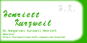 henriett kurzweil business card